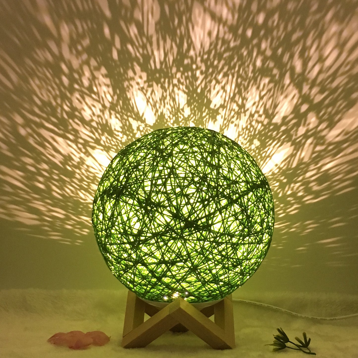 Creative Linen Table Lamp Rattan Ball Lamp