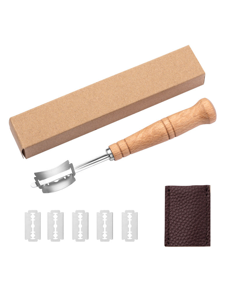 Wooden Handle Arc Bread Cutter Creative Style