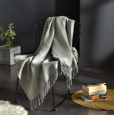 Fringed Knitted Small Napping Blanket Sofa Blanket