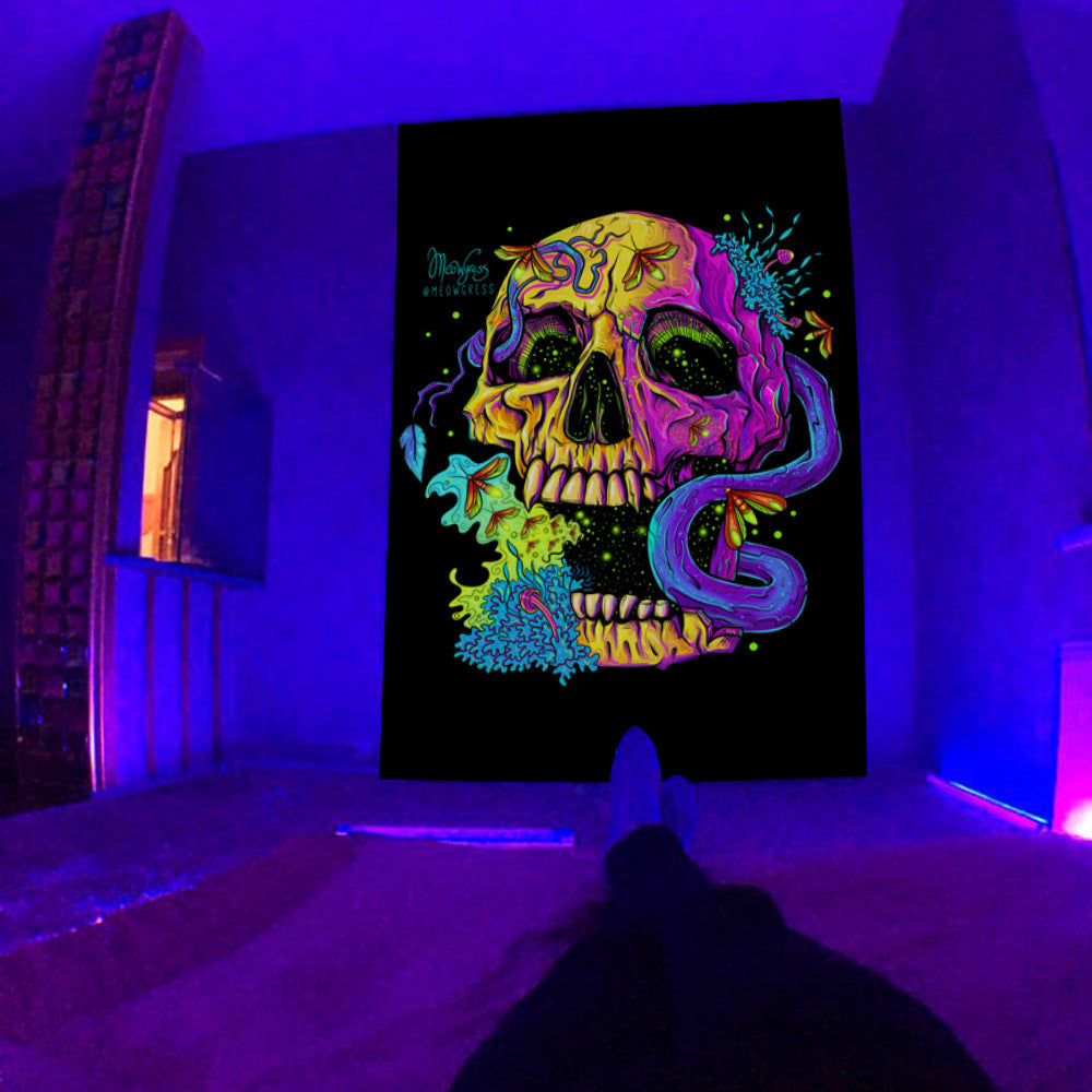 Fluorescent Tapestry UV Fluorescent Tapestry Psychedelic
