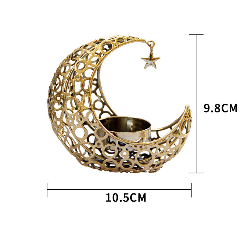 Light Luxury Crescent Moon Star Moon Candle Holder