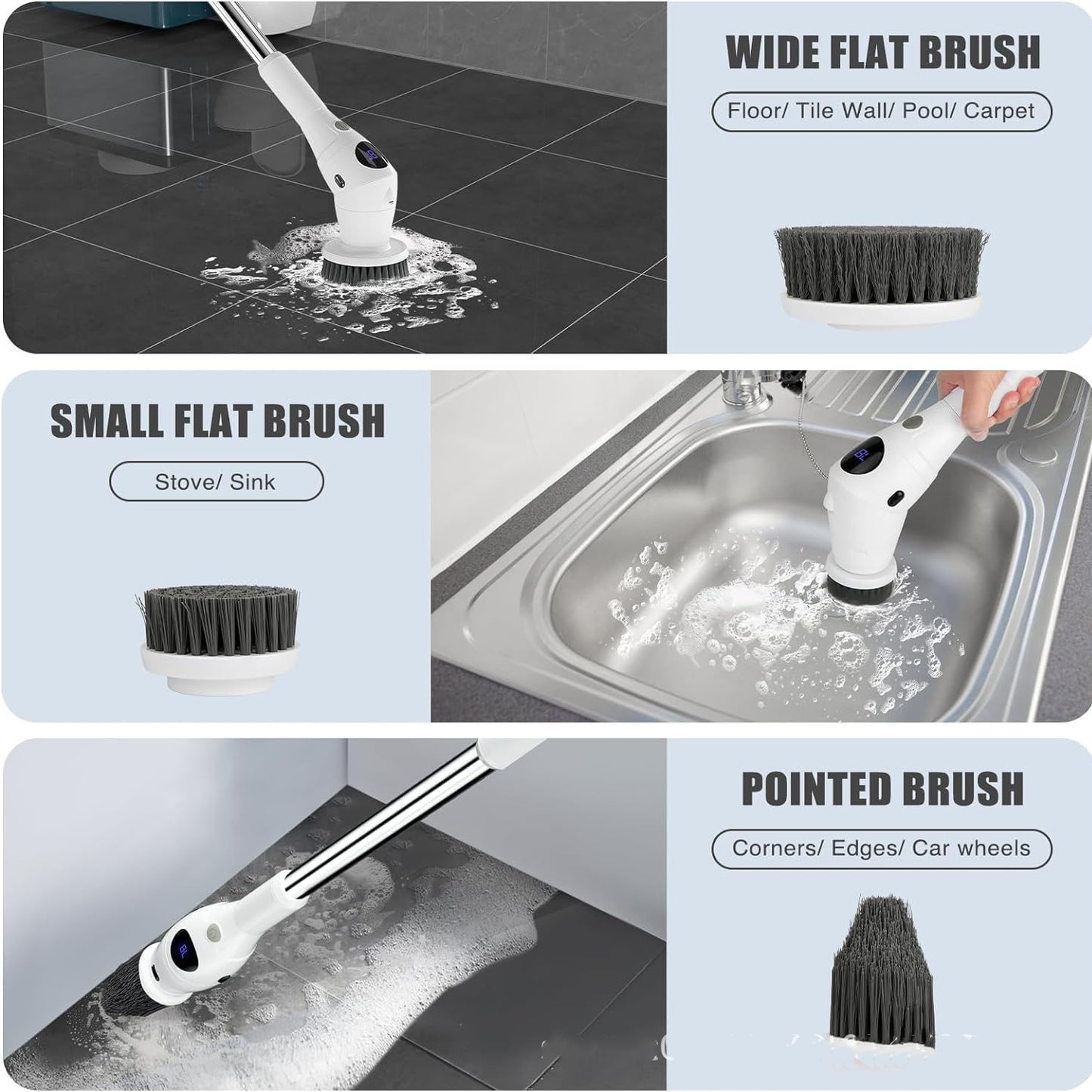 8-in-1 Electric Cleaning Brush Multi-functional Household Kitchen