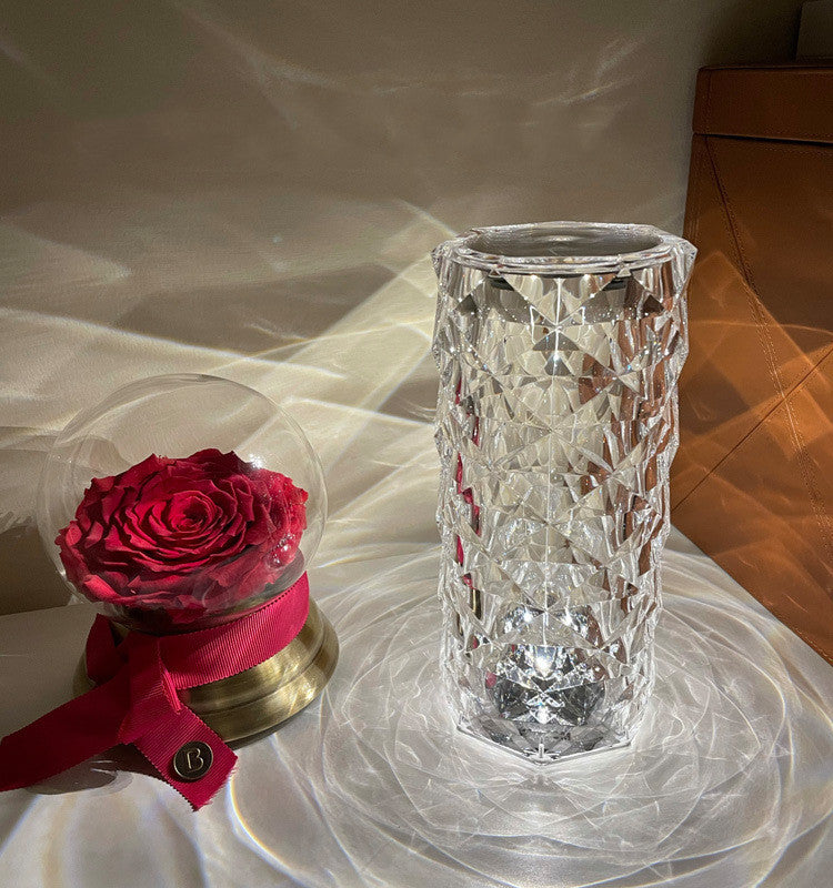 Romantic LED Rose Diamond Table Lamps For Living Room Lights