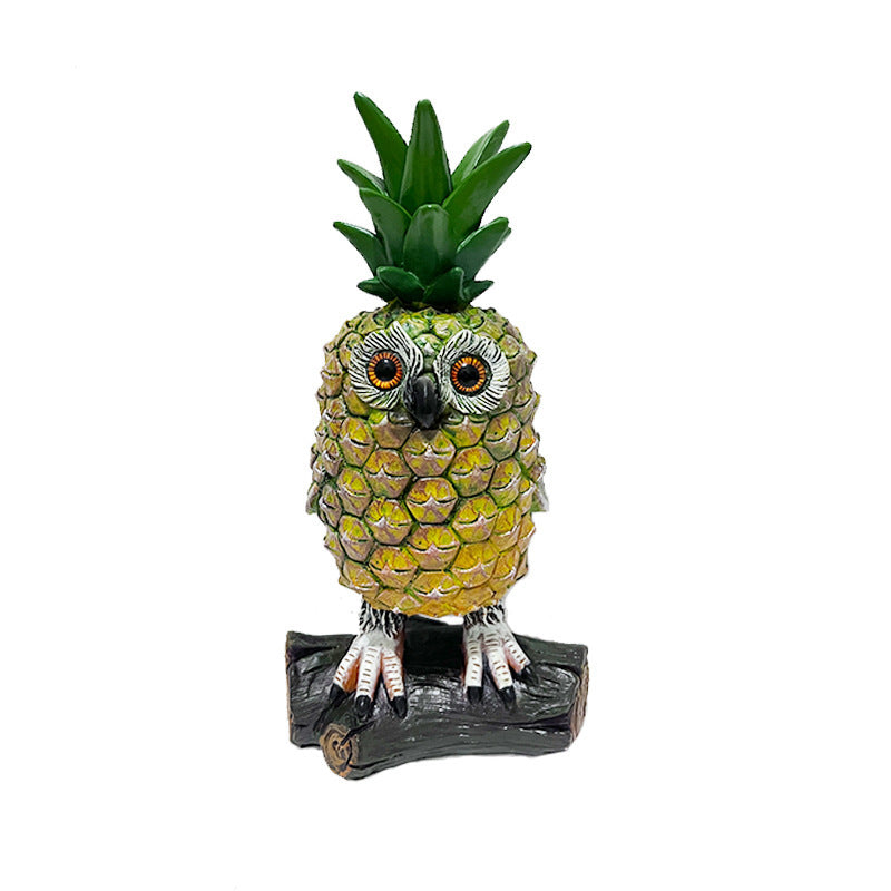 Garden Variation Pineapple Owl Resin Craft Ornament