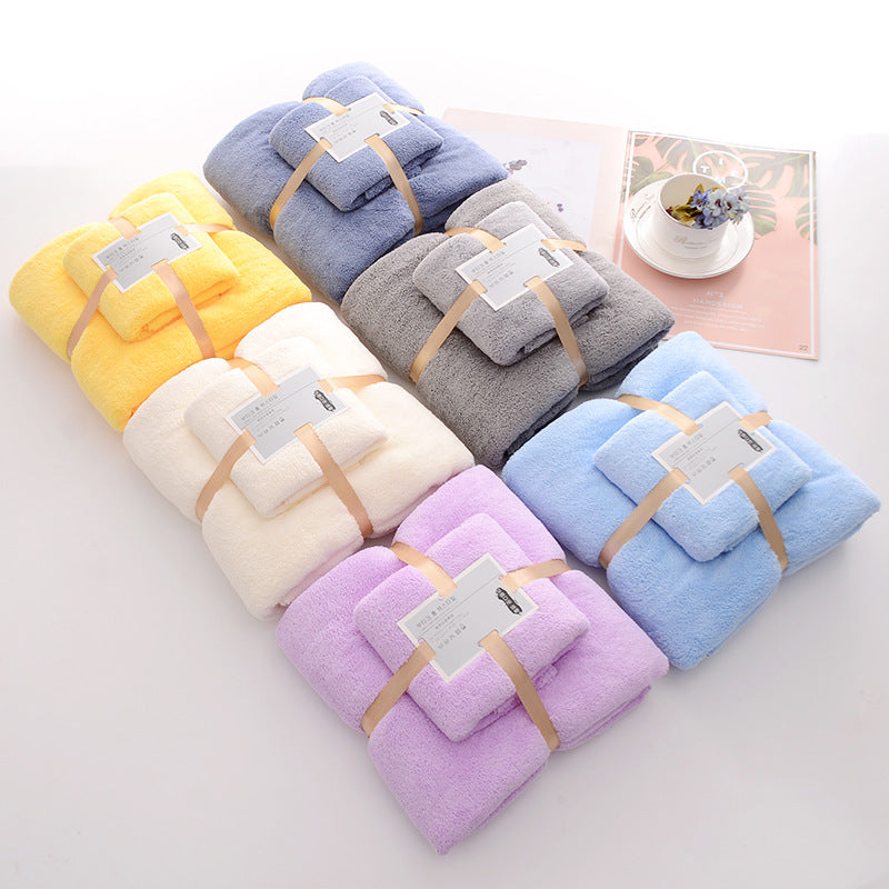 High-density Coral Fleece Absorbent Soft Bath Towel Face Towel