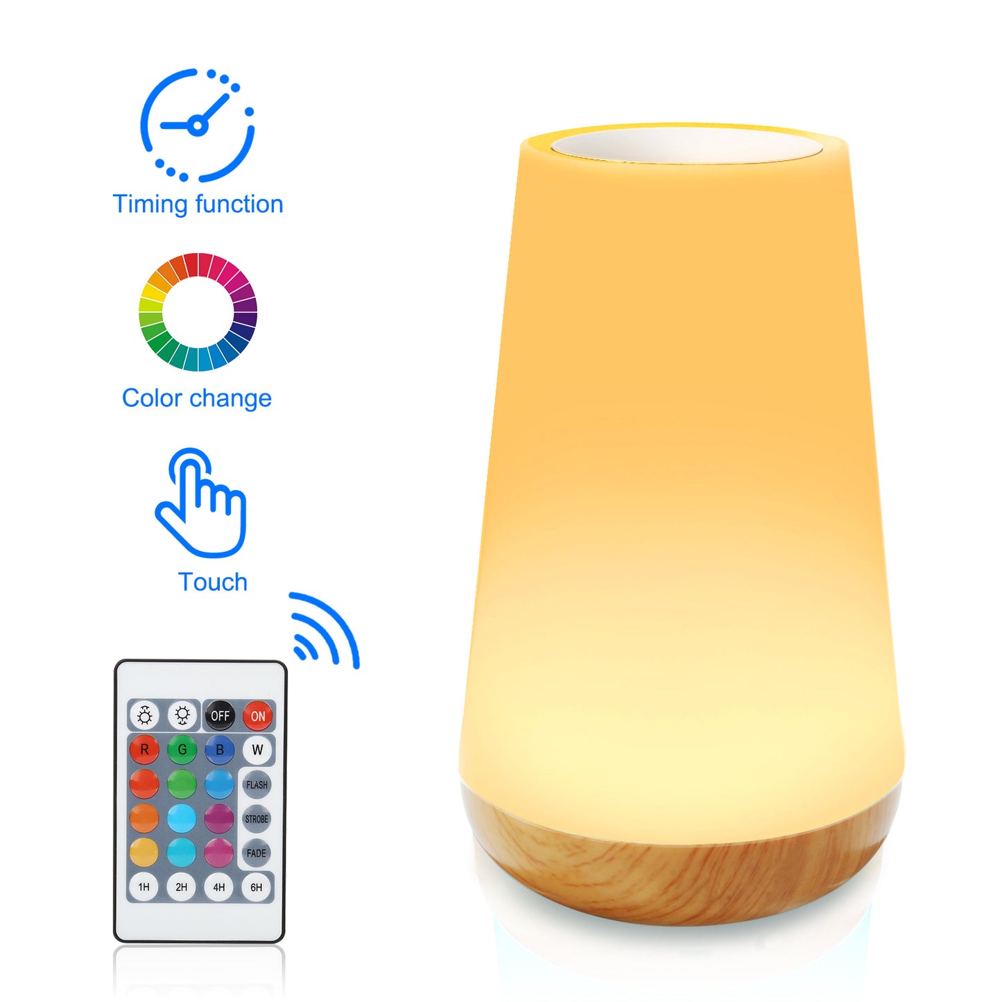 Creative wood grain charging night light