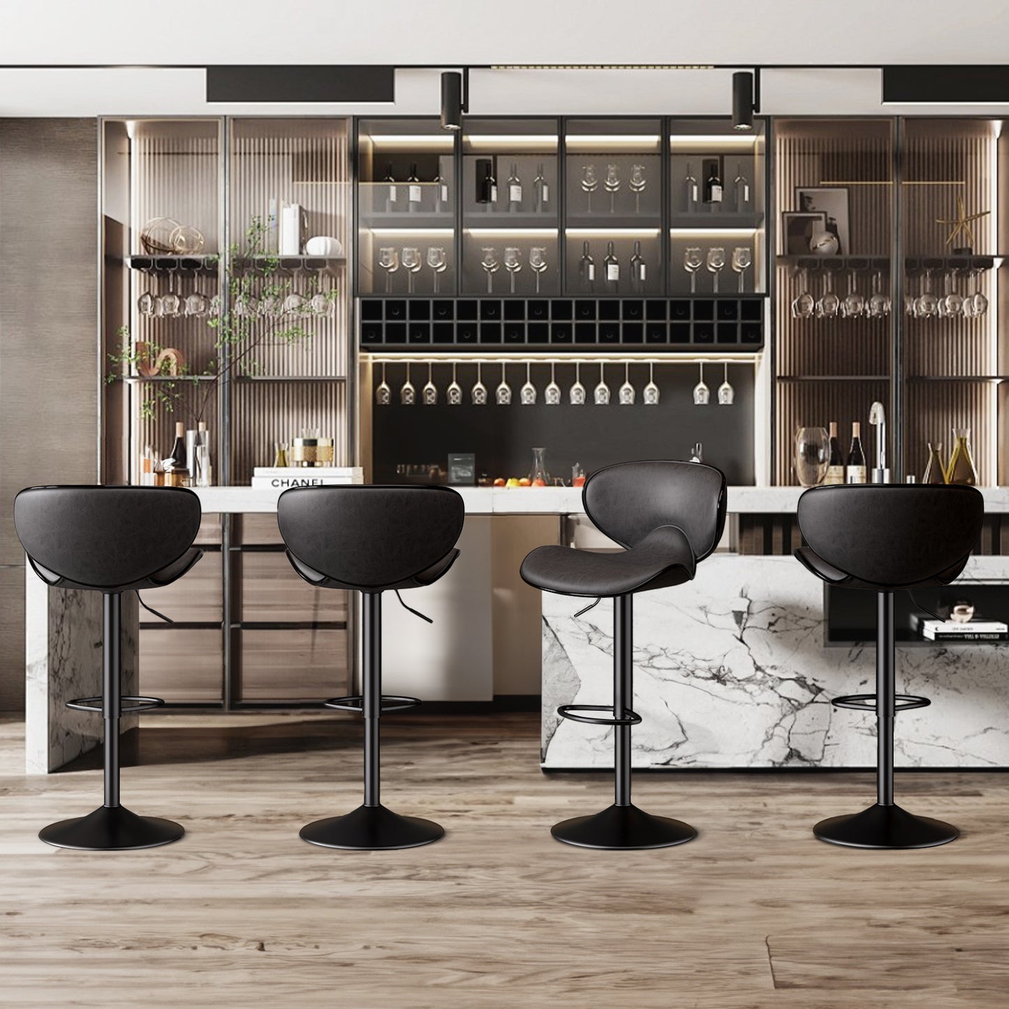 Nalupatio Modern Ergonomic Adjustable Bar Stools