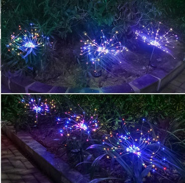 New Ground Plug Solar Fireworks Light LED Light String