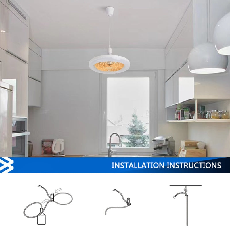 26cm Round Remote Control Ceiling Fan With LED Lamp