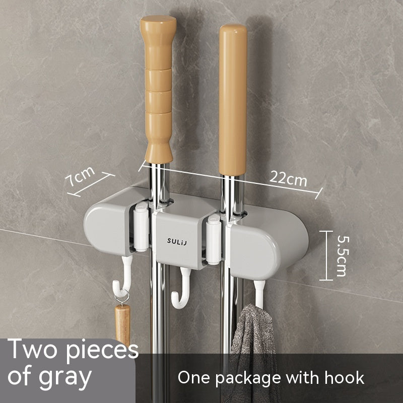 Mop Clip Hook Wall Hanging Free Punch Mop Rack