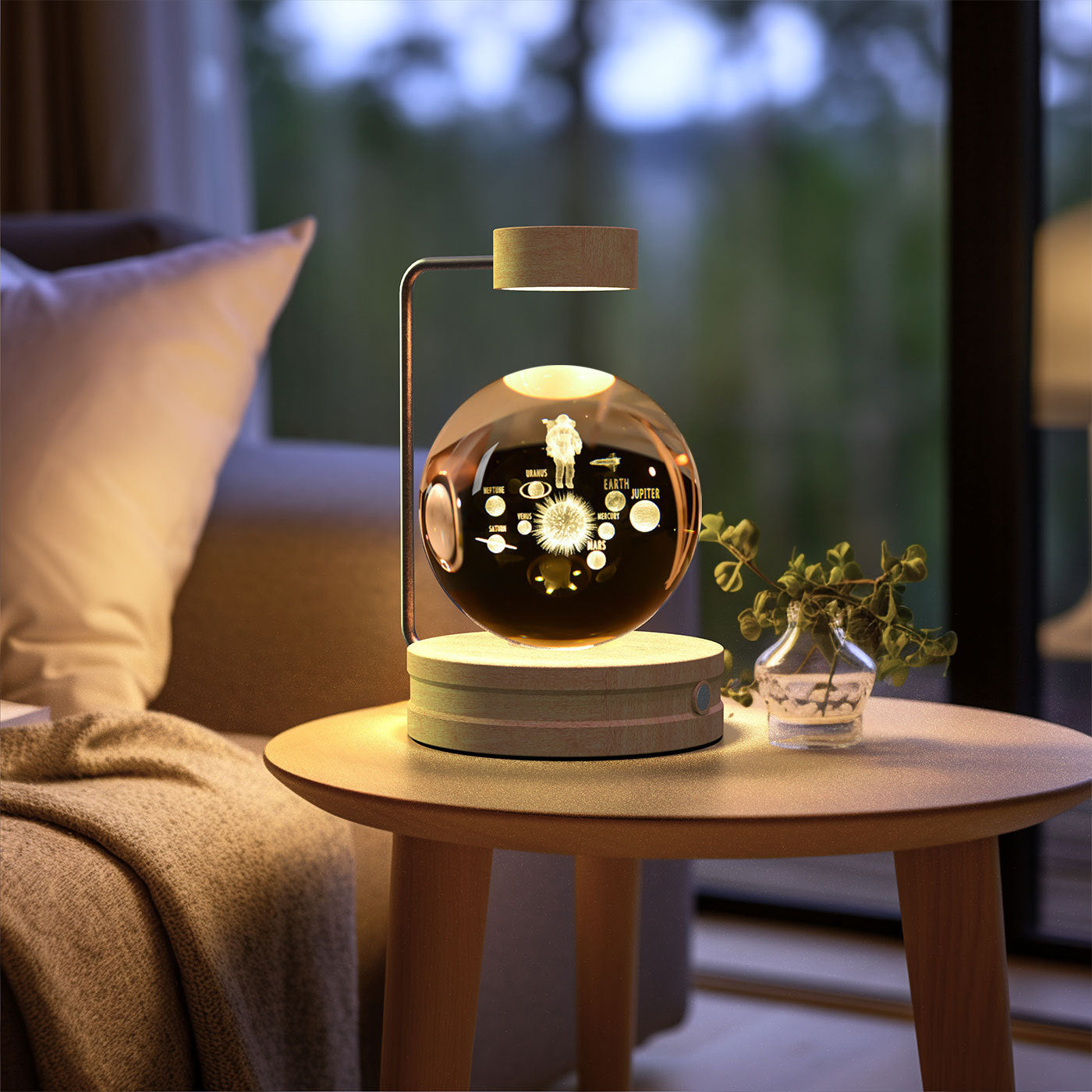 Crystal Ball Cosmic Dinosaur Indoor Night Light Lamp