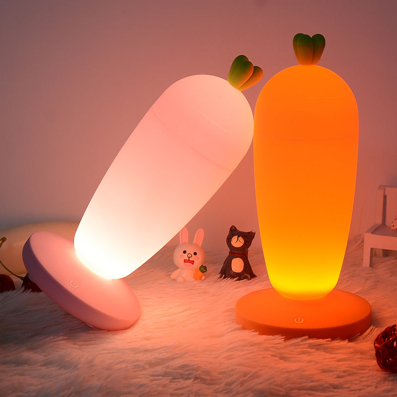 Small Night Lamp Creative Cartoon Carrot USB Rechargeable Desk Lamp