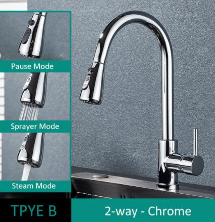 304 Stainless Steel Kitchen Pull-out Faucet