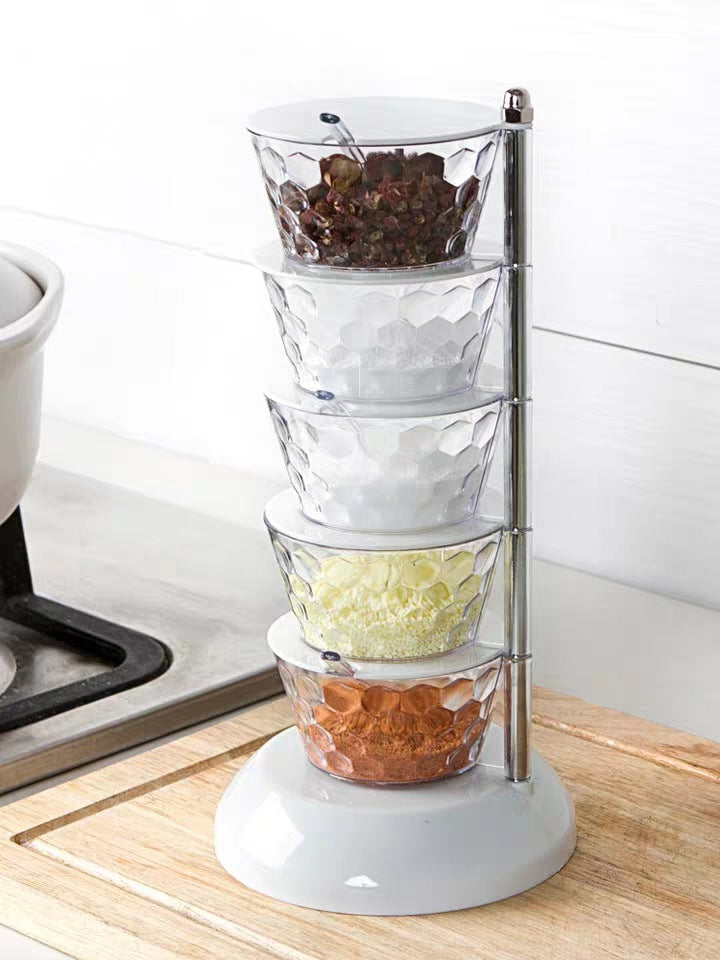 Rotatable Multi-layer Vertical Seasoning Box Jars Home Kitchen