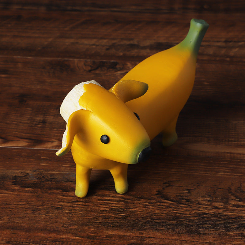Creative Resin Banana Puppy Porch Home Living Room Decoration Crafts