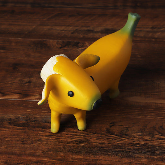 Creative Resin Banana Puppy Porch Home Living Room Decoration Crafts