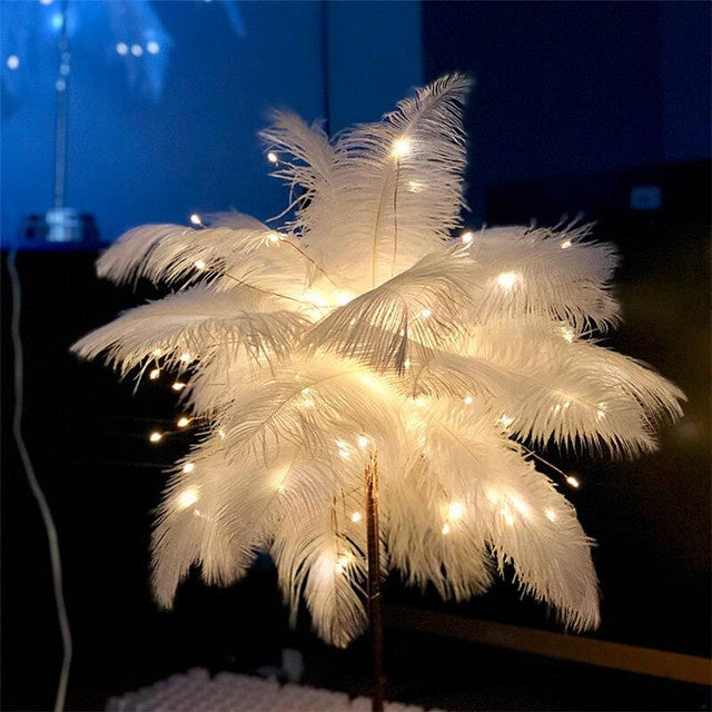 Feather Lamp Nordic Desk Lamp European-Style Bedroom Bedside