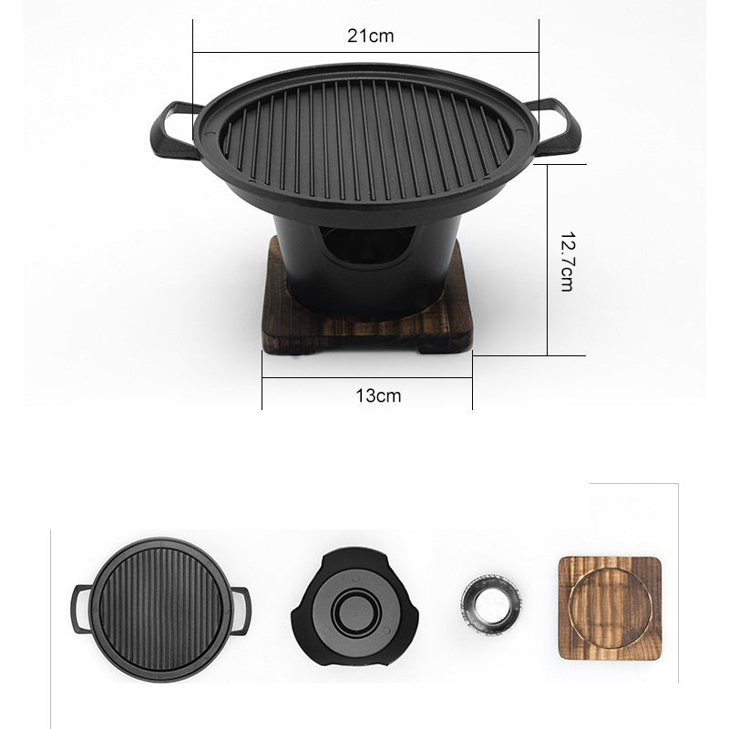 Mini BBQ Grill Alcohol Stove Home Smokeless Barbecue Grill