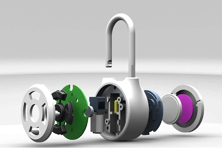 Smart padlock direction button electronic lock