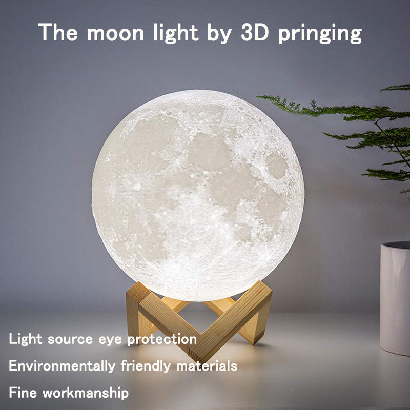 LED Night Lights Moon Lamp 3D Print Moonlight Timeable