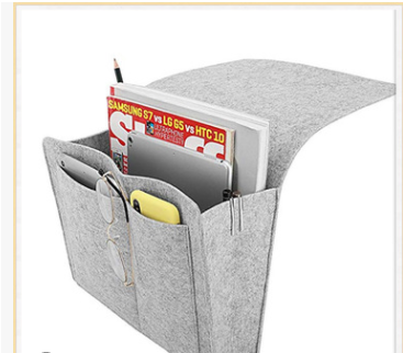 Bed Storage Bag with Pocket Felt Bedside Hanger Table Sofa