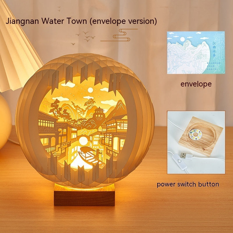 Paper Carving Creative Three-dimensional Small Night Lamp