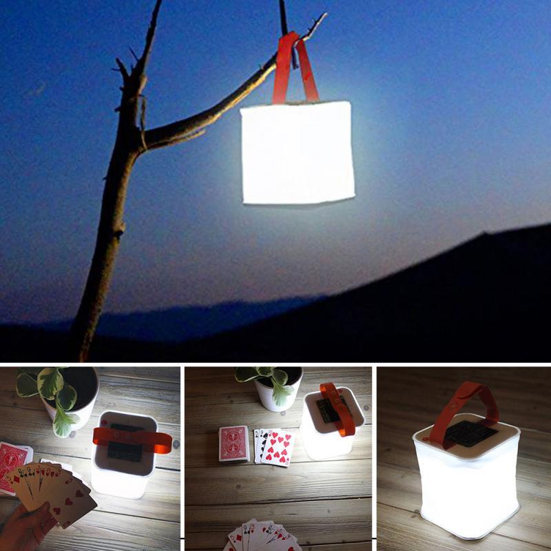 New LED Lantern Solar Collapsible Camp Flashlight Torch Light