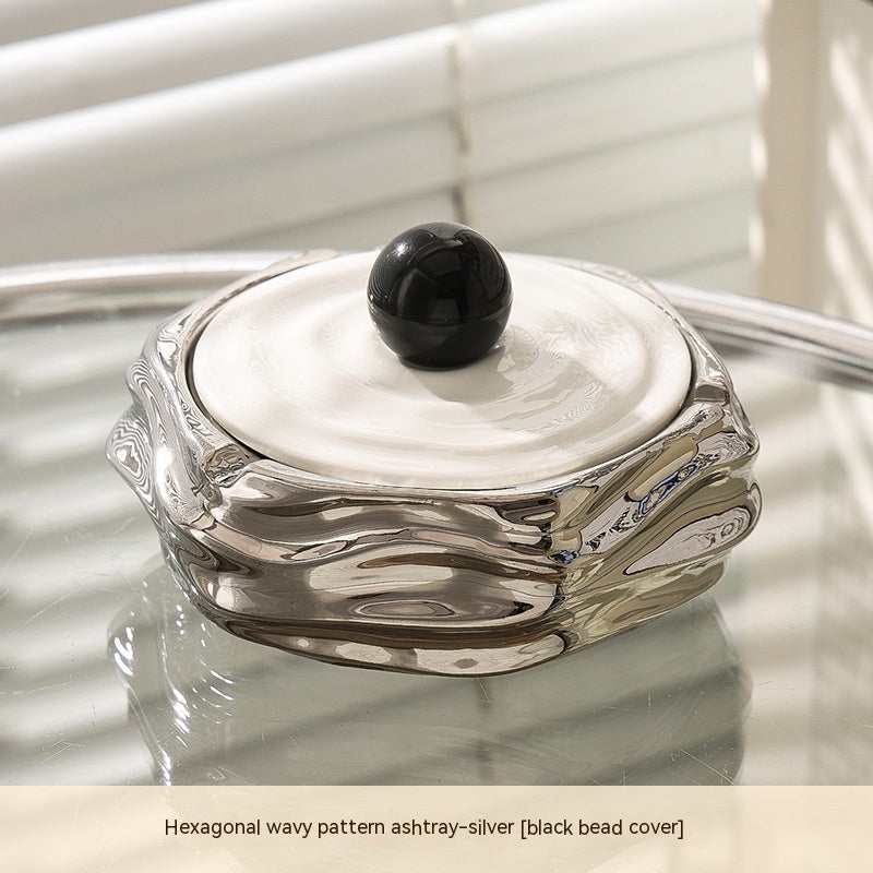 Ceramic Creative Ashtray Home Living Room With Lid