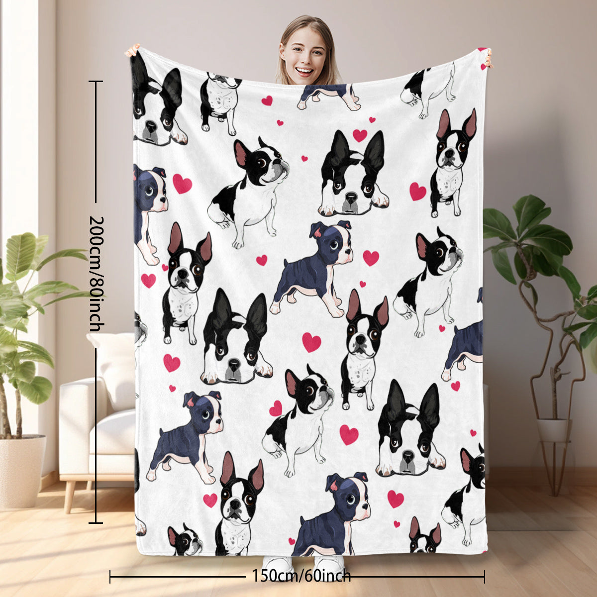 1pc Adorable Fleece Dog Blanket - Soft, Cozy Lightweight