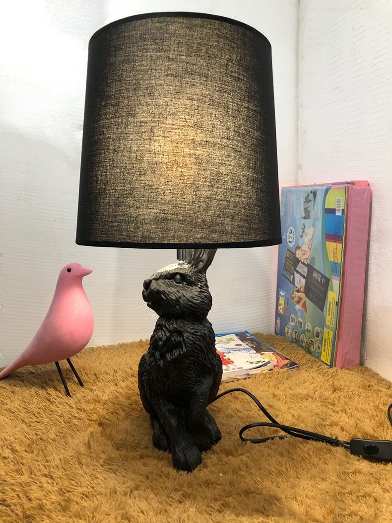 Bedroom Bedside Lamp  Resin Animal Rabbit Decorative Table Lamp