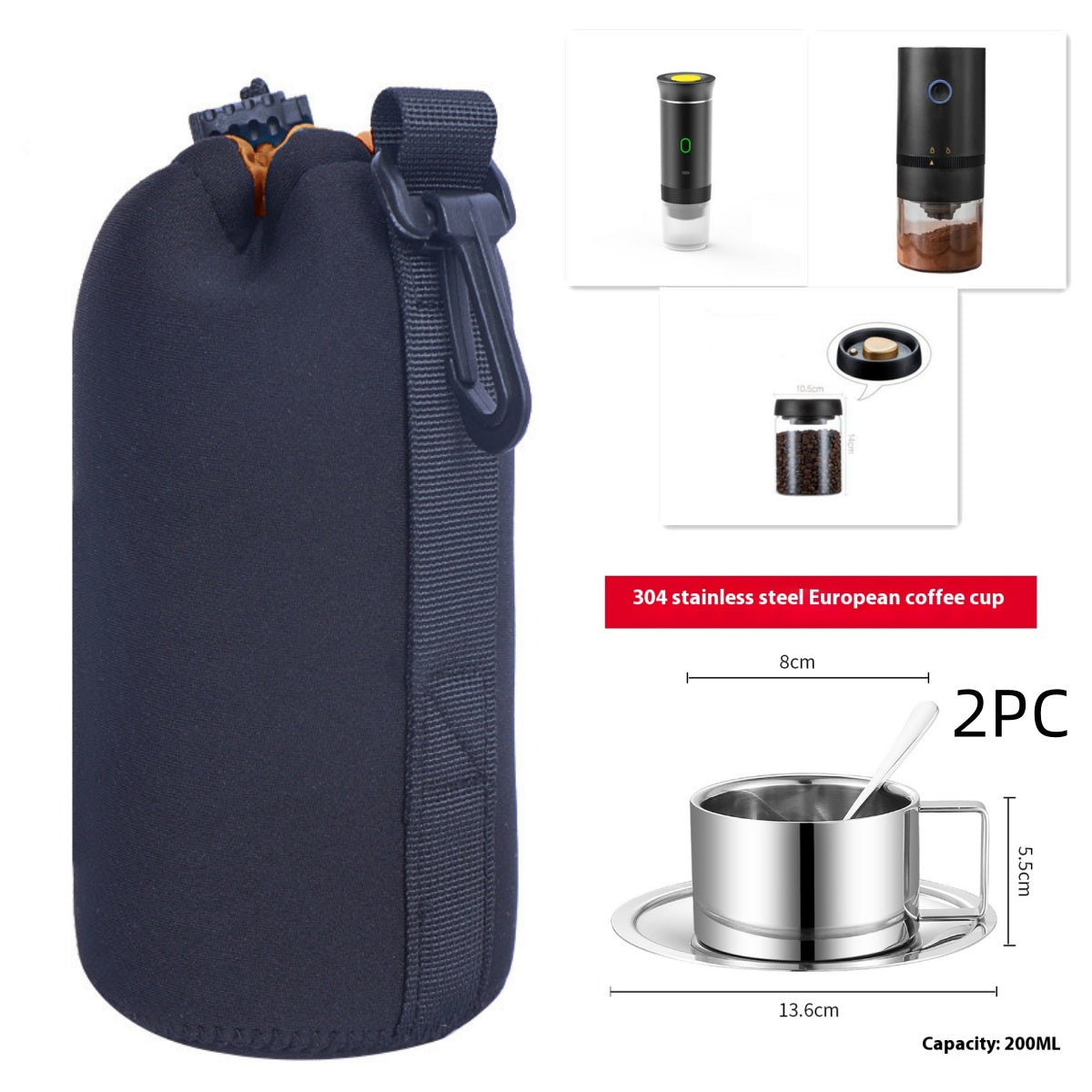 Electric Grinder Coffee Travel Handy 3 In1 Espresso