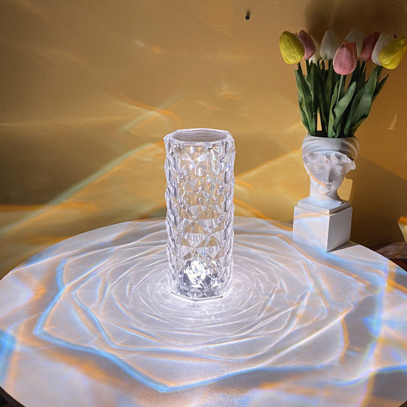 Romantic LED Rose Diamond Table Lamps For Living Room Lights