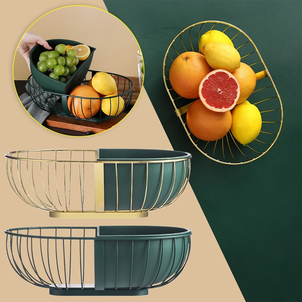 Metal Hollowed Out Fruit Vegetable Snack Tray Bowl