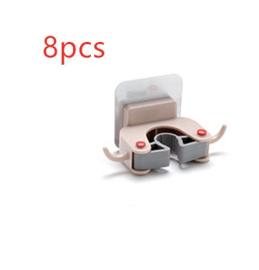 Nail-free multi-function traceless mop holder receives mop hook