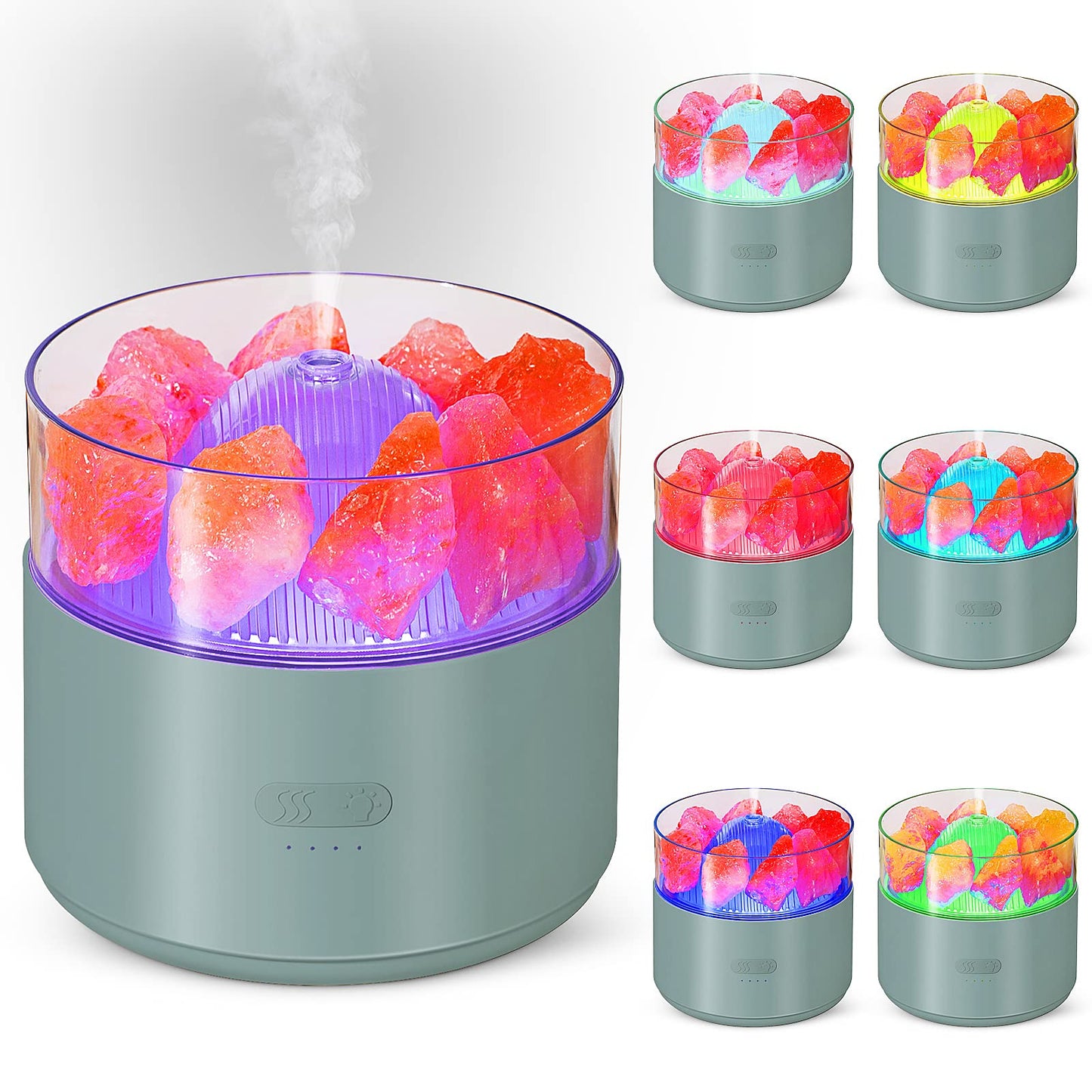 Cool-Mist Impeller Air Humidifier Crystal Salt Aroma Diffuser