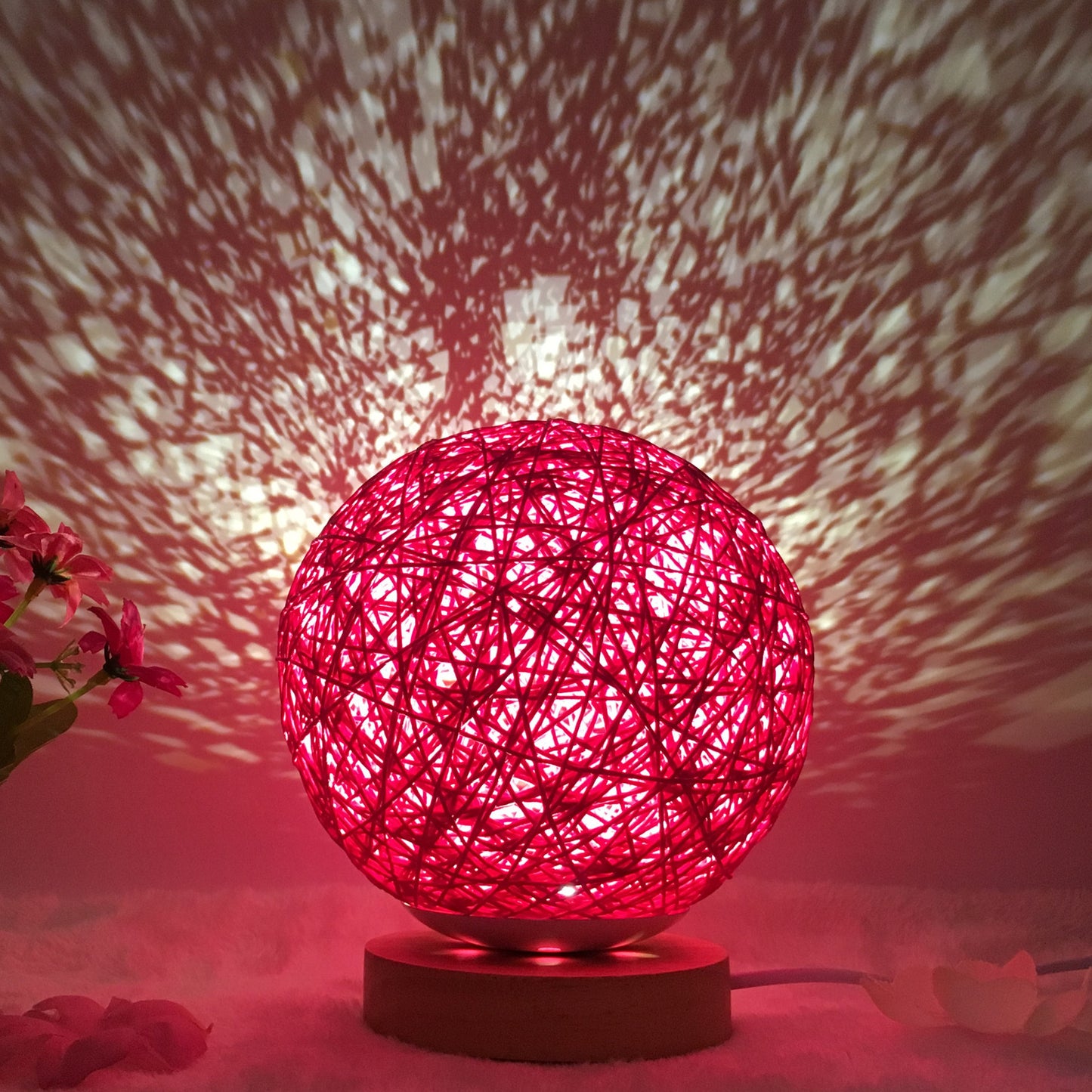 Creative Linen Table Lamp Rattan Ball Lamp