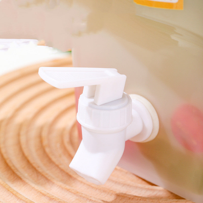 Cold Water Bucket With Faucet Placed In The Refrigerator