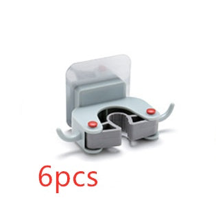 Nail-free multi-function traceless mop holder receives mop hook