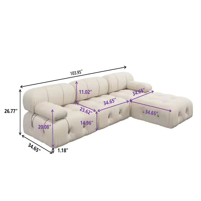 Nordic Modern Apartment Furniture Fabric Buckle Design