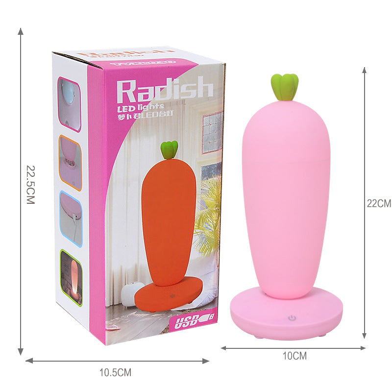 Small Night Lamp Creative Cartoon Carrot USB Rechargeable Desk Lamp