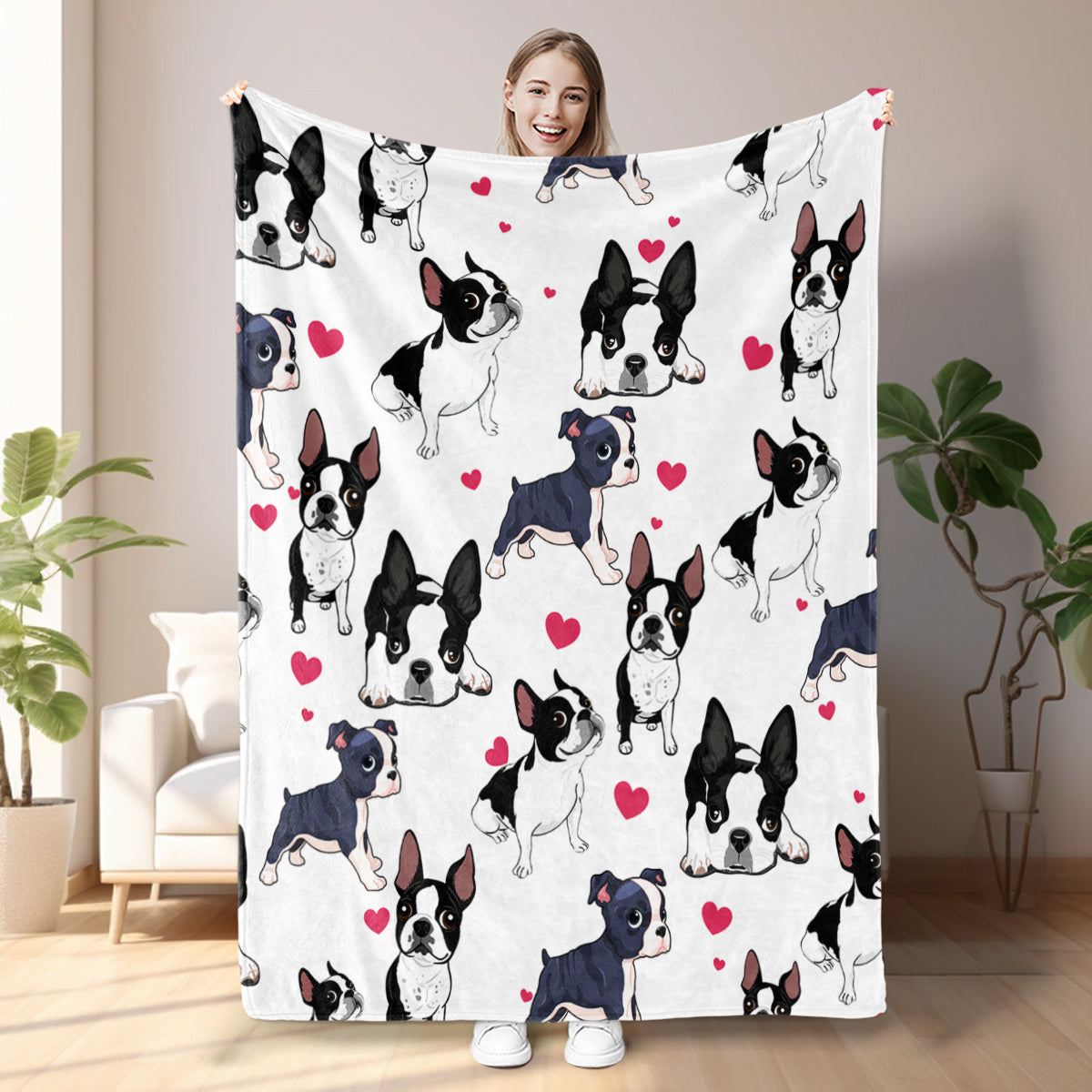 1pc Adorable Fleece Dog Blanket - Soft, Cozy Lightweight