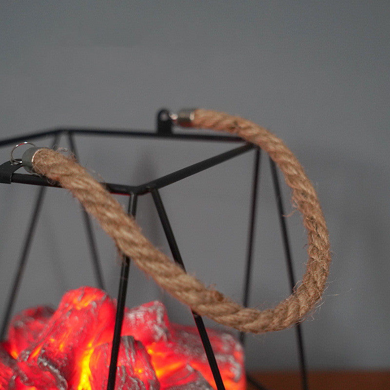 LED Flame Light Home Simulated Charcoal Fireplace Lamp