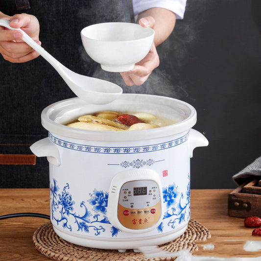 Home White Porcelain Automatic Electric Stew Pot