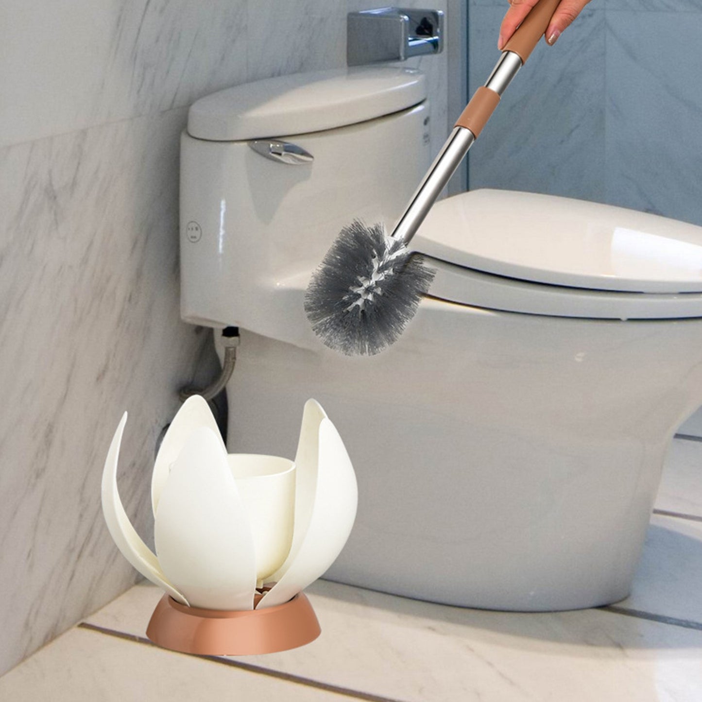 Soft Bristle Toilet Brush Holder Included Sturdy Easy Clean