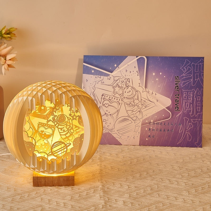 Paper Carving Creative Three-dimensional Small Night Lamp
