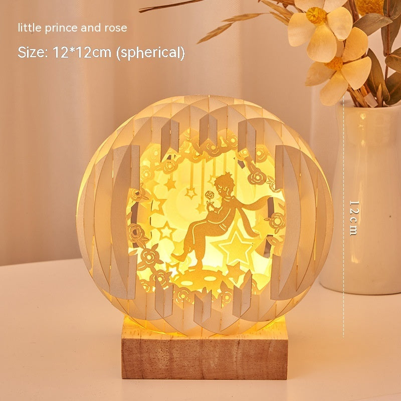 Paper Carving Creative Three-dimensional Small Night Lamp