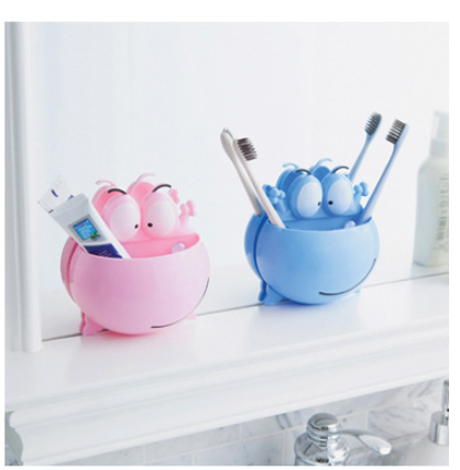 Creative Cartoon Frog Toothbrush Holder Bathroom Suction Cup