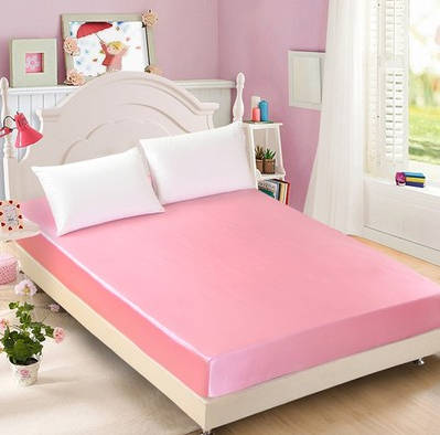 Summer ice silk silk silk bed  solid color bed cover