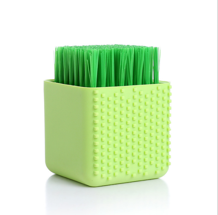 Square Potted Silicone Kitchen Washing Bowl Dish Laundry Clothes Cleaning Brush