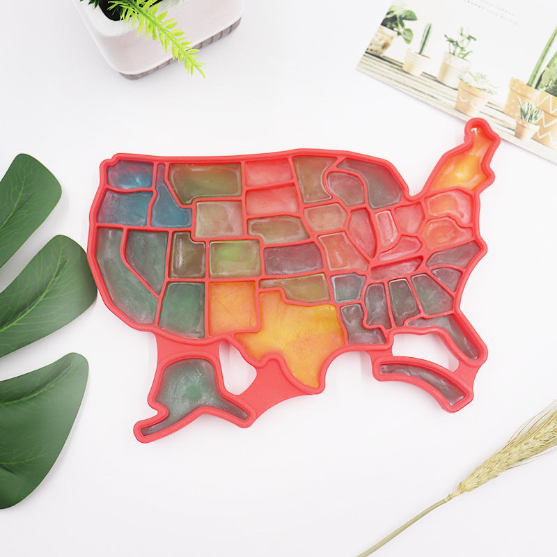 Creative Silicone American Map Ice Cube Tray Mold